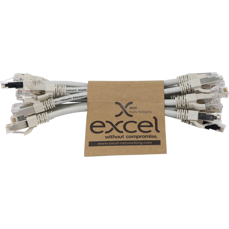 Excel Cat6A Patch Lead F/FTP Shielded 0.3m & 0.5m (10 Pack)Various Colours