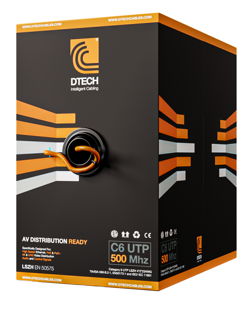 DTECH CAT 6 UTP DCA 500MHZ - Audio Visual Approved (HDBaseT)