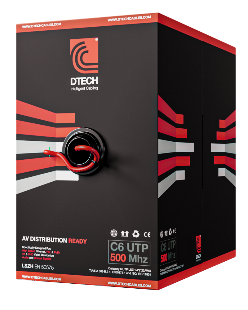 DTECH CAT 6 UTP DCA 500MHZ - Audio Visual Approved (HDBaseT)