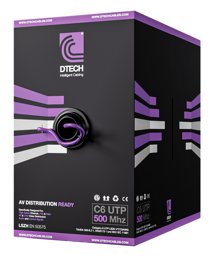 DTECH CAT 6 UTP DCA 500MHZ - Audio Visual Approved (HDBaseT)