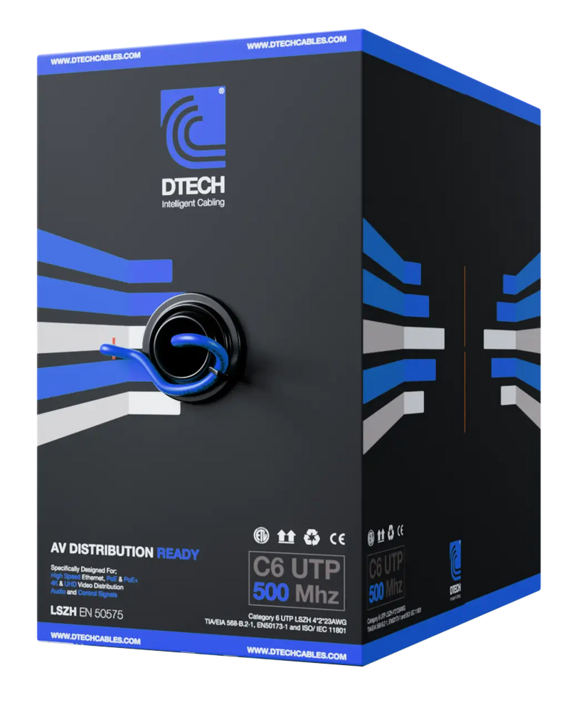 DTECH CAT 6 UTP DCA 500MHZ - Audio Visual Approved (HDBaseT)