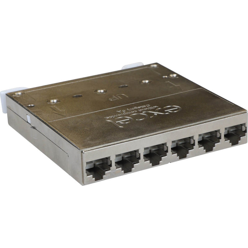 Excel Cat6A FTP Screened 6 Port ExpressNet Module IDC Punch down Silver