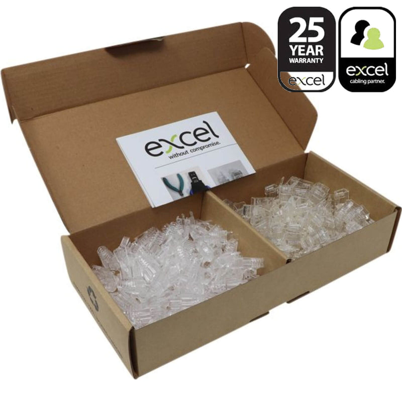Excel Fast RJ45 Plug and HD Boots (for UUTP Category 5E and 6) 100 pack
