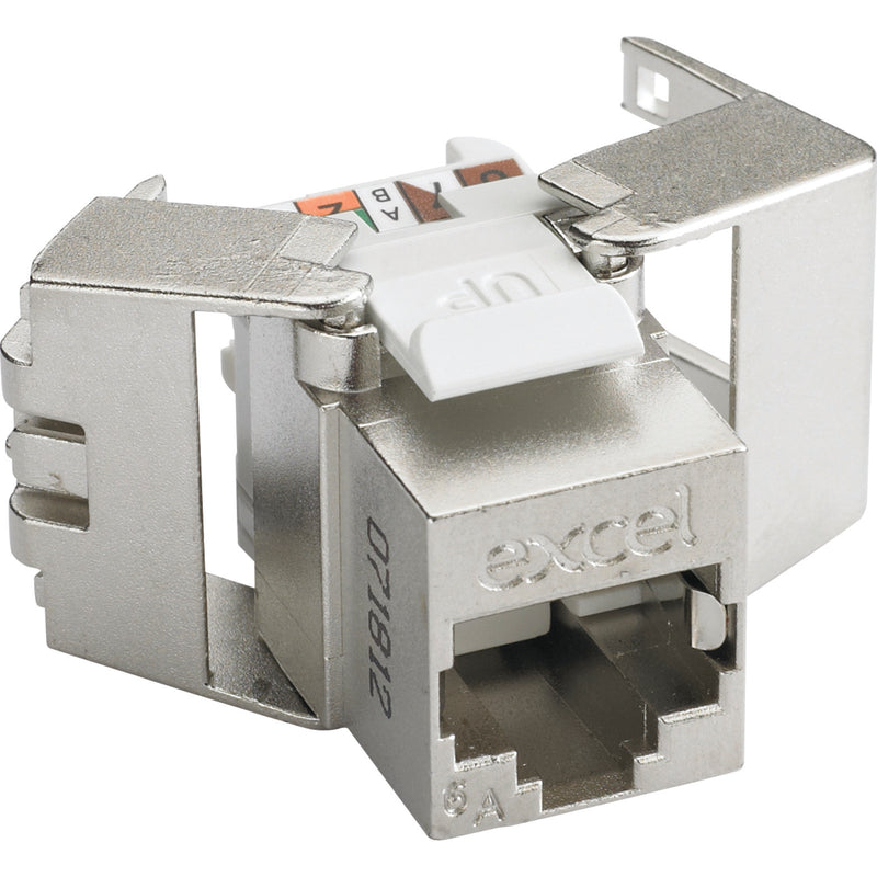 Excel Cat6A FTP Screened Low Profile Keystone Jack Toolless Silver