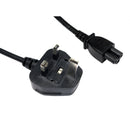 UK Plug to C5 Mains Lead, Cloverleaf